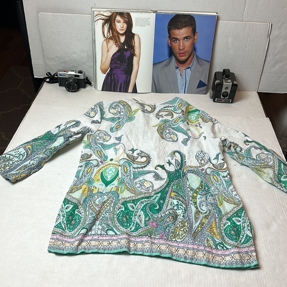 Charter club luxury linen tunic blouse - Picture 9 of 11